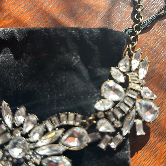 J.Crew style rhinestone statement necklace. Bronze hardware and clasp. EUC - Picture 4 of 13